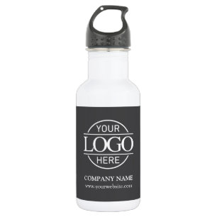 Simple Elegant Dark Grey Company Business Logo 532 Ml Water Bottle