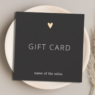 Simple Elegant Dark Grey Faux Gold Heart Beauty