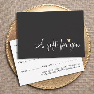 Simple Elegant Dark Grey Gold Heart Beauty