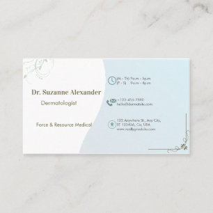 Simple elegant dermatologist appointment card
