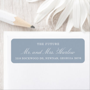 Simple Elegant Dusty Blue Wedding Return Address