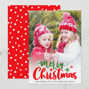 Simple Elegant Editable Color Christmas Photo Holiday Card