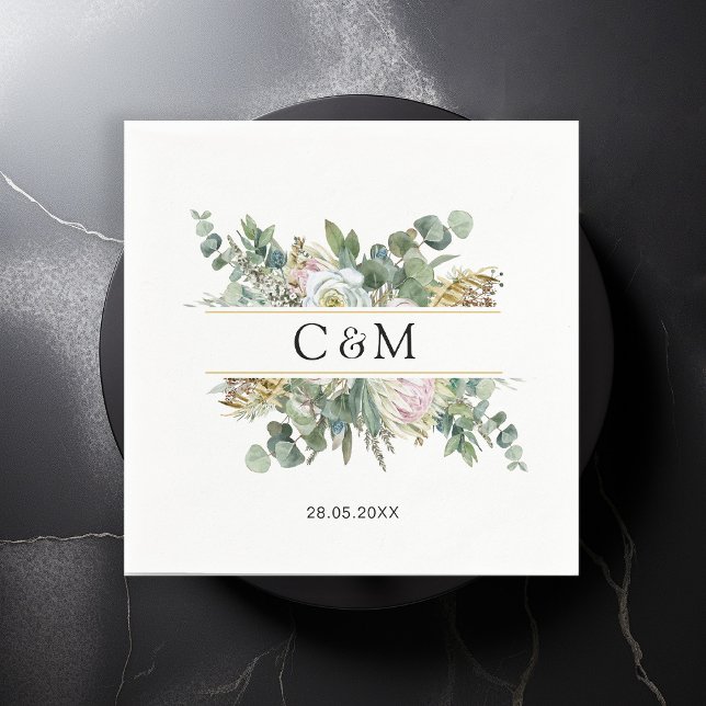 Simple, elegant eucalyptus flower  napkin (Creator Uploaded)