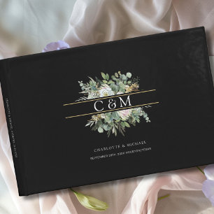 Simple, elegant Eucalyptus Flower Wedding Guest Book