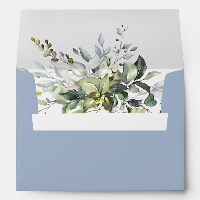 Simple Elegant Eucalyptus for 5x7 card Envelope (Back (Bottom))