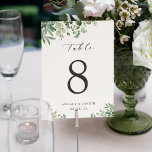 Simple Elegant Eucalyptus Leaves Wedding Table Number<br><div class="desc">Simple Elegant Eucalyptus Leaves Wedding Table Number Card. Please customise this template one by one (e.g,  from number 1 to xx) ,  and add each number card separately to your cart.</div>