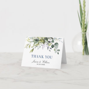 Simple Elegant Eucalyptus Watercolor Greenery Thank You Card