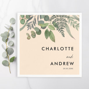 Simple Elegant Eucalyptus Wedding Napkins
