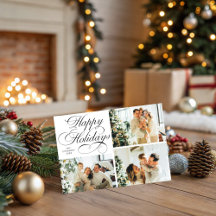 Simple Elegant Family 3 Photo Collage Christmas