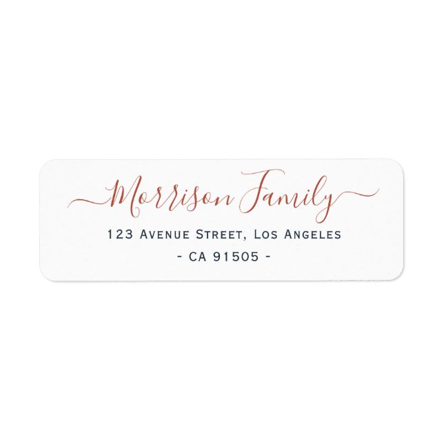simple elegant family address label (Front)