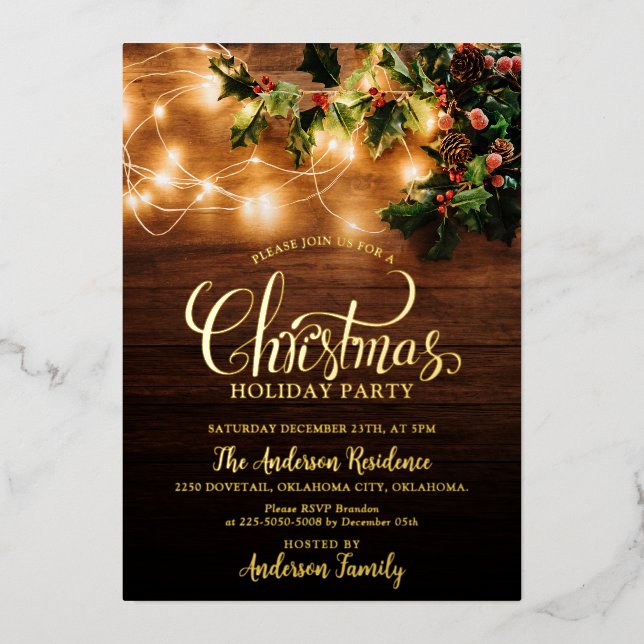 Simple Elegant Family Christmas Holiday Party  (Front)