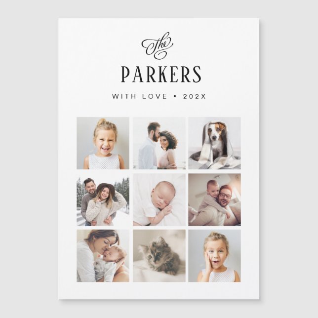 Simple Elegant Family Multi Photo Grid | Christmas (Front)