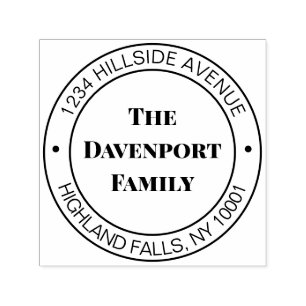 Simple Elegant Family Name Return Address Self-inking Stamp
