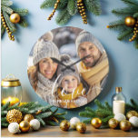 Simple Elegant Family Photo Text Overlay  Large Clock<br><div class="desc">Create a timeless family keepsake with this simple, elegant photo clock. Featuring a minimalist design with a charming love script overlay, this plaque beautifully displays your favourite family pictures. Perfect for kids, parents, and grandparent a lovely gift for mother's day or father's day, it's a cute way to celebrate your...</div>