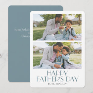 Simple elegant Fathers Day Sweet 2 Family Photo Holiday Card