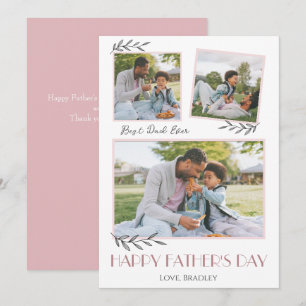 Simple elegant Fathers Day Sweet Photo Collage Holiday Card