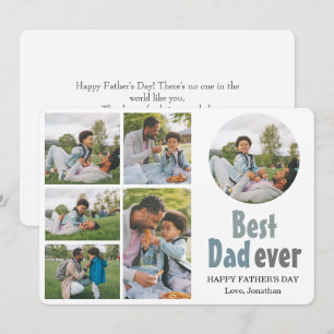 Simple elegant Fathers Day Sweet Photo Collage Holiday Card