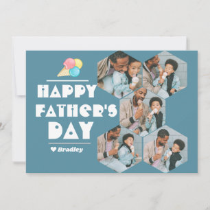 Simple elegant Fathers Day Sweet Photo Collage Holiday Card