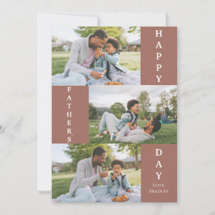Simple elegant Fathers Day Sweet Photo Collage Holiday Card