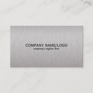 Simple Elegant Faux Brushed Aluminium 2 Business Card