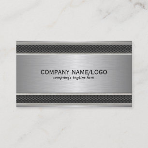 Simple Elegant Faux Brushed Aluminium Business Card