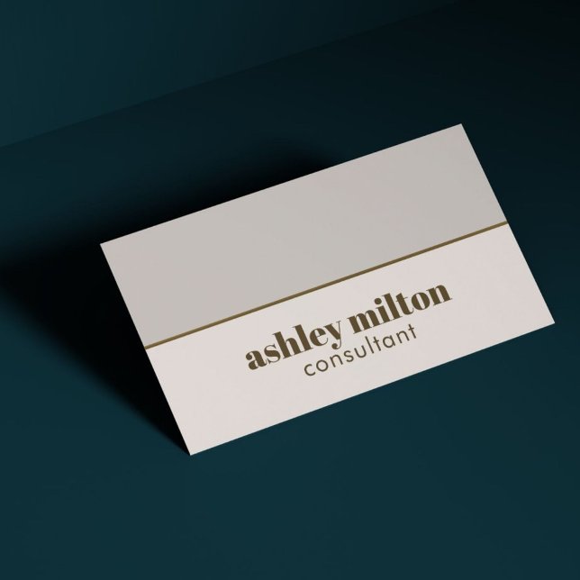 Simple Elegant Faux Copper Line Pastel Brown Business Card (Creator Uploaded)