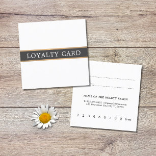 Simple Elegant Faux Gold Grey Stripe Loyalty Card