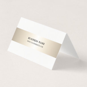 Simple Elegant Faux Metal Stripe Folded Business Business Card
