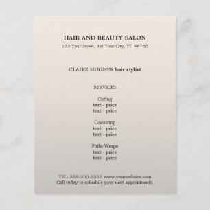 Simple Elegant Faux Silver Hairdresser  Flyer