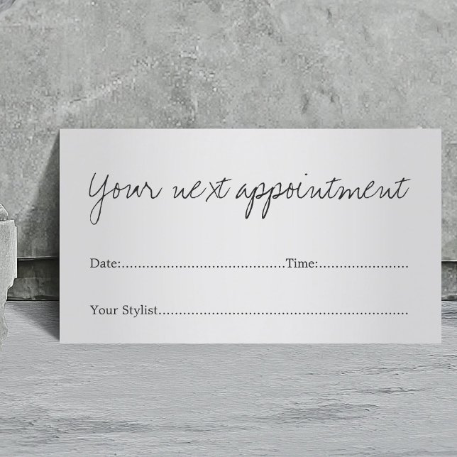 Simple Elegant Faux Silver Salon Appointment Card (Creator Uploaded)