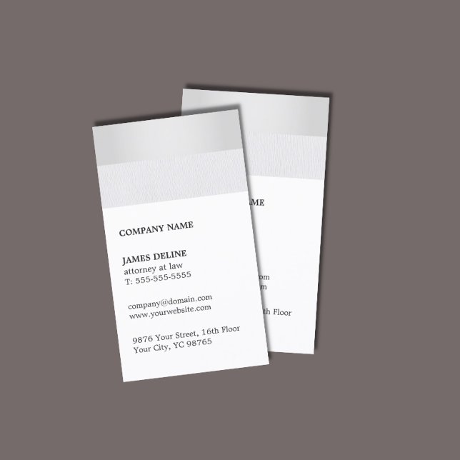 Simple Elegant Faux Silver White Consultant Business Card (Creator Uploaded)