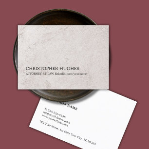 Simple Elegant Faux Stone Texture Attorney at Law Business Card