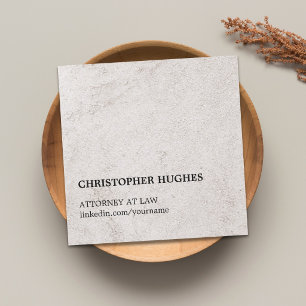 Simple Elegant Faux Stone Texture Attorney at Law Square Business Card