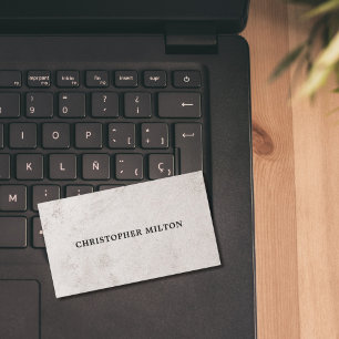 Simple Elegant Faux Stone Texture Consultant Business Card