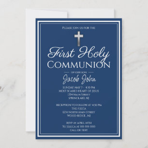 Simple Elegant First Holy COmmunion Invitation