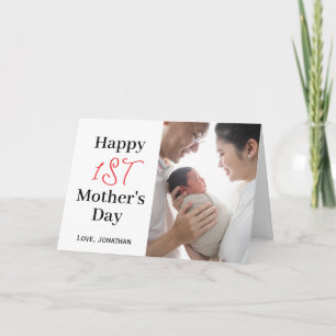 Simple Elegant first Mother's Day One Photo Card