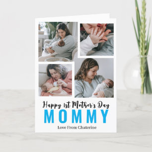 Simple Elegant first Mother's Day Photo collage Holiday Card