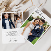 Simple Elegant Flat Photo Thank You Card