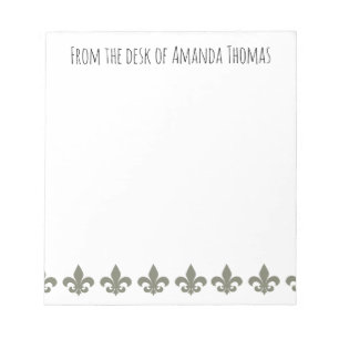 Simple Elegant Fleur de Lis Minimalist Notepad