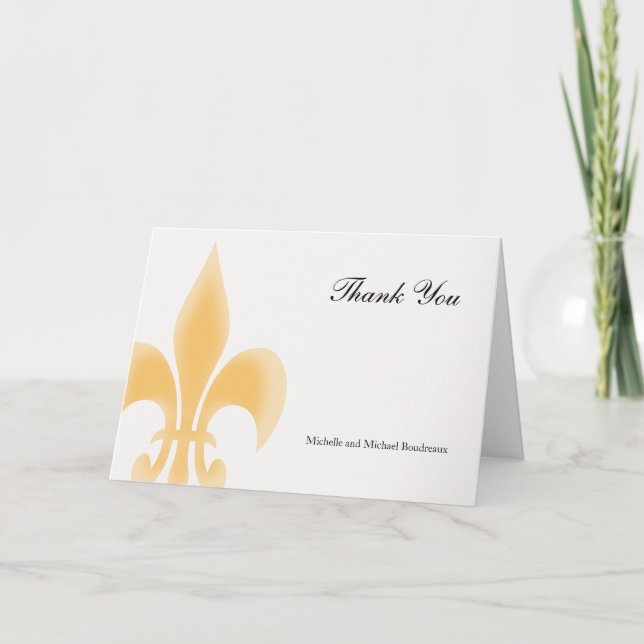 Simple Elegant Fleur de Lis Thank You Card (Front)