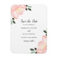 Simple Elegant Floral Blush Pink Save the Date