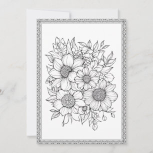 Simple Elegant Floral Color Your Own Greeting Card