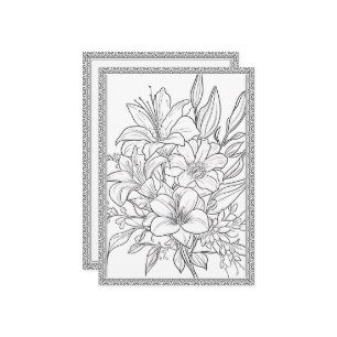 Simple Elegant Floral Color Your Own Greeting Card