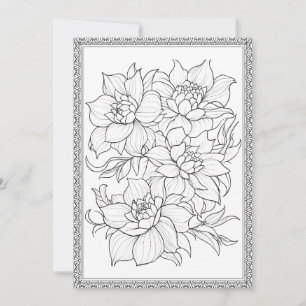 Simple Elegant Floral Color Your Own Greeting Card