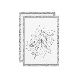 Simple Elegant Floral Color Your Own Greeting Card