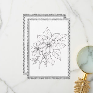 Simple Elegant Floral Color Your Own Greeting Card