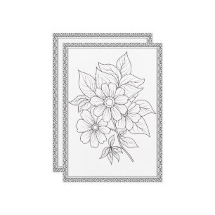Simple Elegant Floral Color Your Own Greeting Card