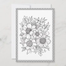 Simple Elegant Floral Colour Your Own Greeting Car