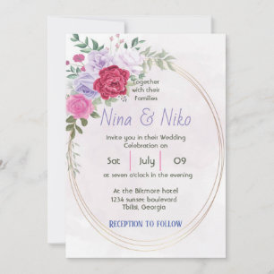 Simple elegant floral design  Invitation