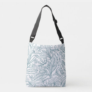 Simple Elegant Floral Hibiscus Leaves Crossbody Bag